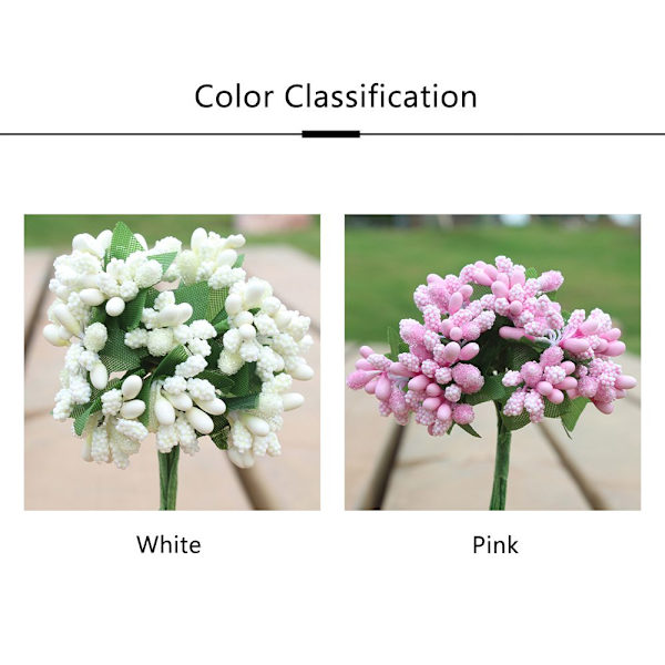 Mordely 144 delar konstgjord blomma Handgjord DIY ROSA pink