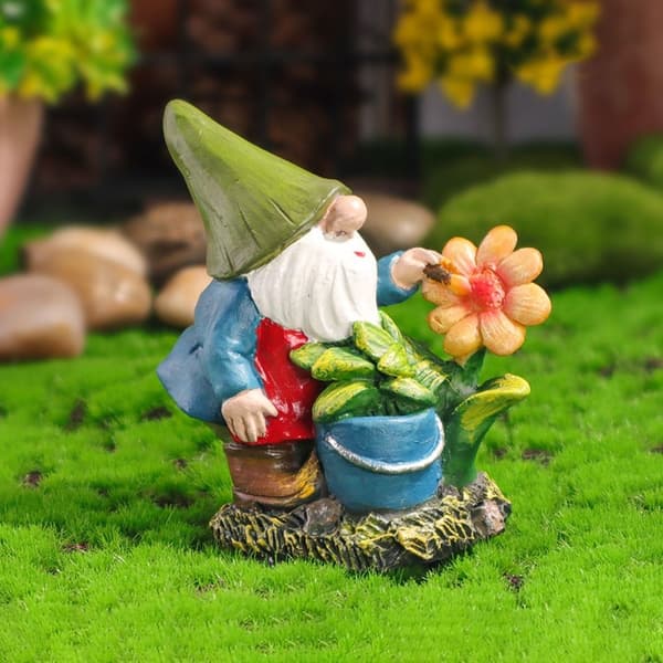Miniatyr Gnome Figurine Roadsign Stol 4