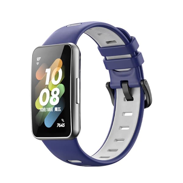 Mordely För Huawei Band 7 Silikon Andningsrem MÖRKBLÅ&VIT dark blue&white