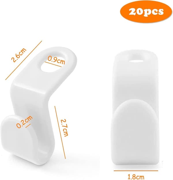2023 20 Pieces Plastic Hanger Connector Hook, White Mini Hanger Connector Hooks, Space Saving Hanger Hooks For Closet