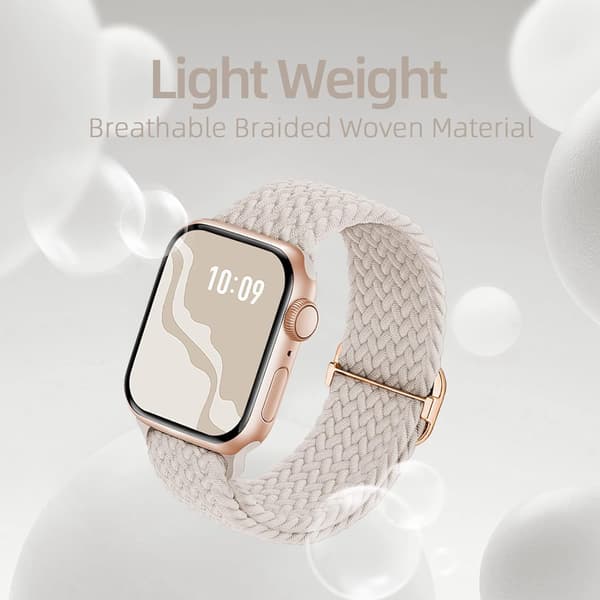 Flätad Stretchy Solo Loop kompatibel för Apple Watch Band 4pcs 3 38/40/41mm