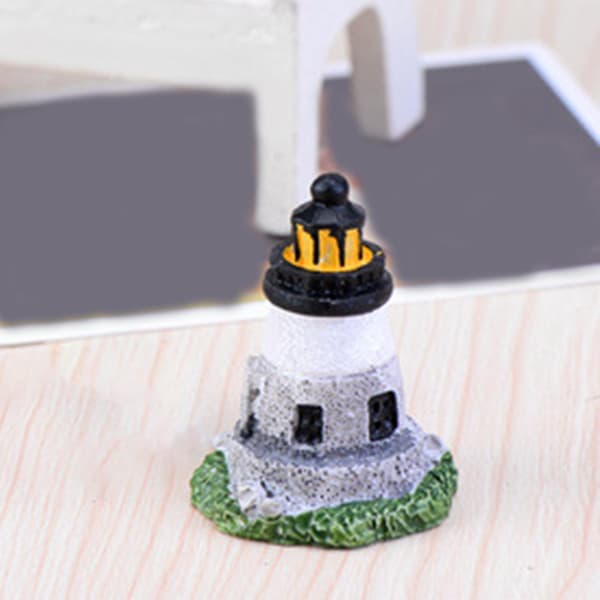 Mordely 5pcs Realistic Lighthouse Miniature Visual Delicate Resin Vivid Tiny Castle Miniatures For Bonsai