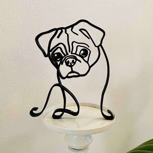 Mordely Abstrakt hundprydnad Modern djurskulptur B