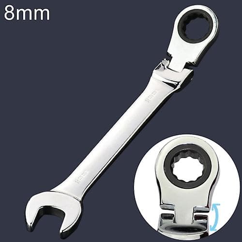 8mm Dual-purpose Angled Opening Torx Ratchet Wrench (silver)