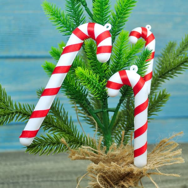 Mordely 50 Styck Julgodis Cane Xmas Tree Decor 5CM 5CM 5cm