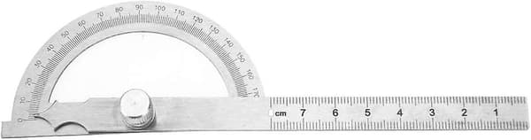 2023 Protractor 0-180 Degree, Stainless Steel Round Head Protractor Goniometer, Angle Gauge Measuring Tool(80*120mm)