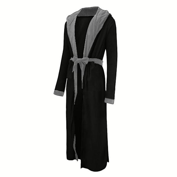 Mordely Herr Dam lång badrock Morgonrock Huvmorgonrock Grey XL
