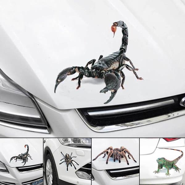 Mordely 3D-autotarra Auto Decor Spider Crawling BLACK SPIDER Black spider