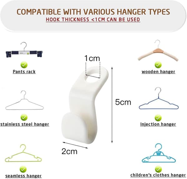 30 Pack Plastic Hanger Hooks Space Saving Wardrobe Closet Garden Hooks Blue Pink White