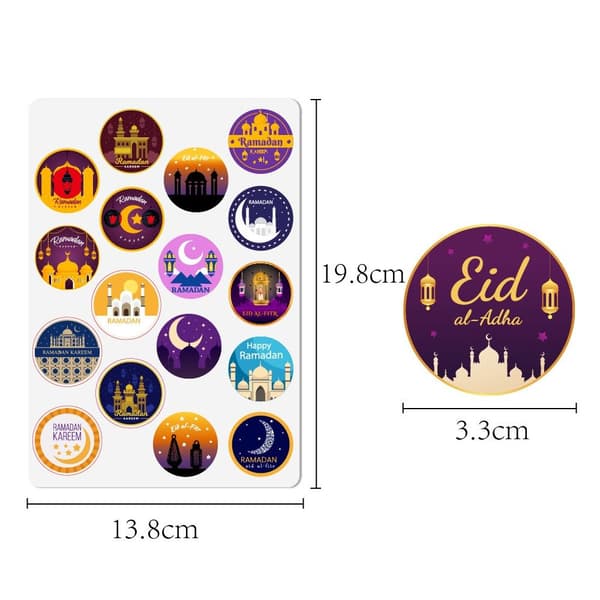 Mordely 5 ark EID Mubarak Sticker Lable Seal Stickers 01