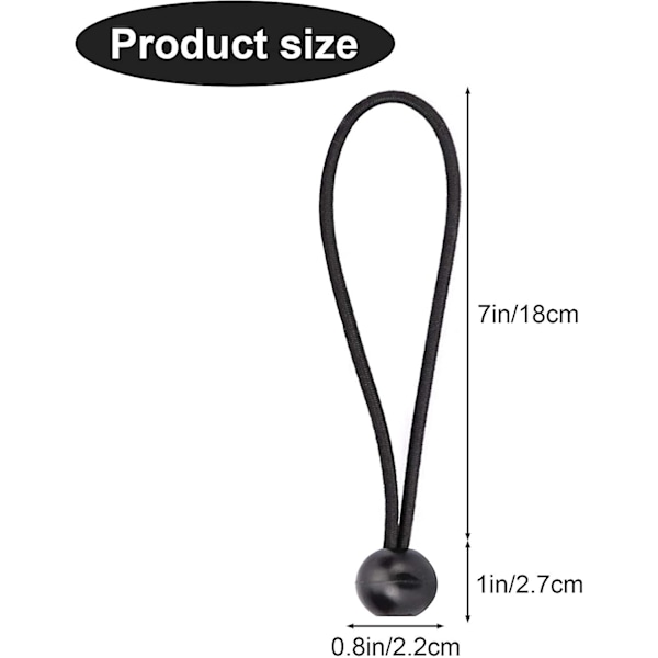 Mordely Rubber Bands With Plastic Ball, Tent Elastics For Tarps, Gazebos, Tents Rubber Bungee.