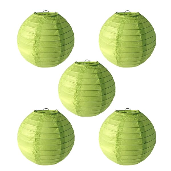 Mordely 5 st kinesiska papper lykta papper Pom Poms 3