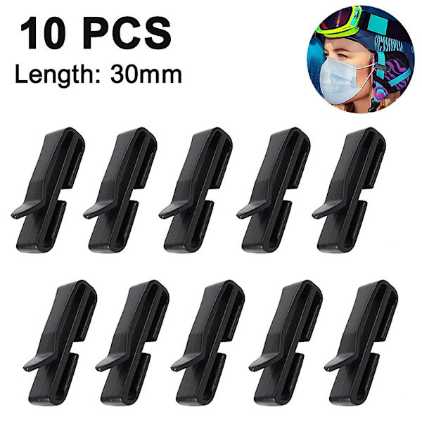 Mordely 10 Pack Mask Holders Ski Helmet Clip Holder To Attach Masks To The Helmet - Mask Extension Hook For Extending Masks, Mask Holders 30mm