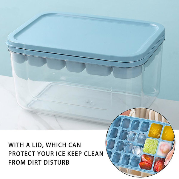 Ice Cube Tray With Lid, Easy To Release, Stackable Durable Ice Cube Tray With Lid And Ice Storage Box