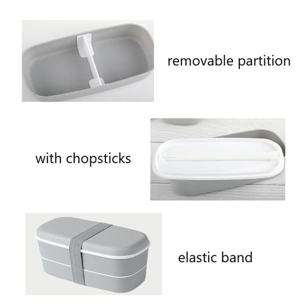 Mordely Dubbellager Bento Box Miljövänlig Lunchbox white