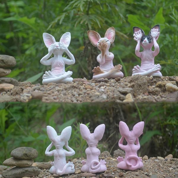 Mordely Sphynx Cat Meditere samleobjekter i miniatyr
