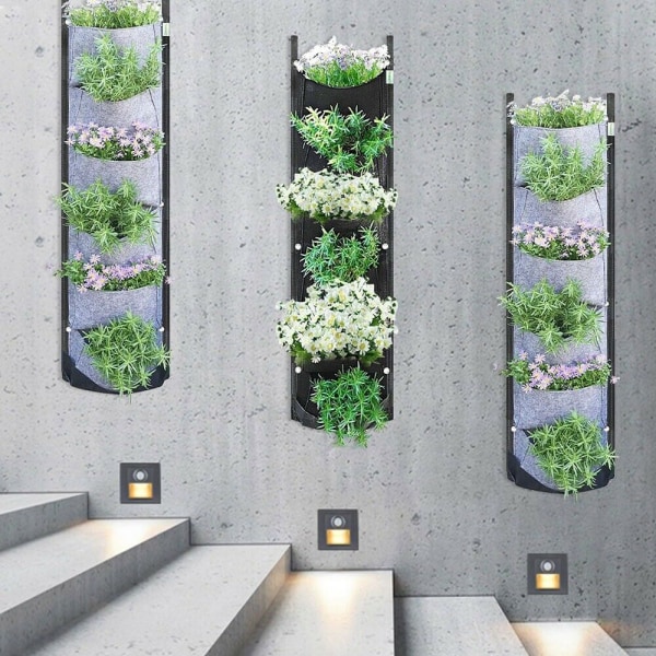 Mordely Planteringspåse med 6 fickor Flower Grow Krukor GRÅ Gray
