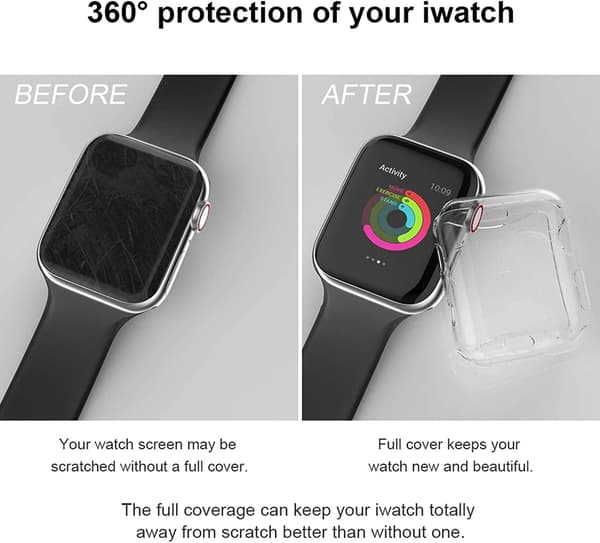 Mordely Case for Apple Watch Series 3 2 Screen Protector 38mm, [2 Pack] Soft TPU HD Clear Ultra-Thin General Protective Case for iWatch 2/3/SE 38MM