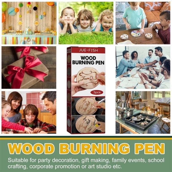 Mordely 3 st Scorch Pen Markörer för trä trä bränning penna 3pcs