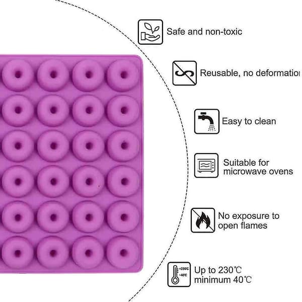 Mini Donut Silicone Mold, Non-stick Coating, Food-safe, For Sweets
