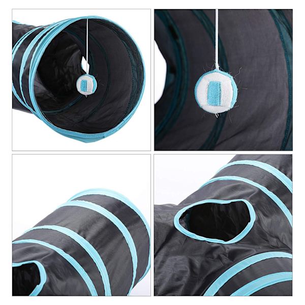 Mordely Hopfällbar T-form Cat Tube Kitty Tunnel Cat Toy