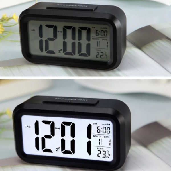 Mordely Electronic Digital Alarm Clock With Large Led Screen Clock, Indoor Temperature, Date, Suitable For Heavy Sleepers In Children-black