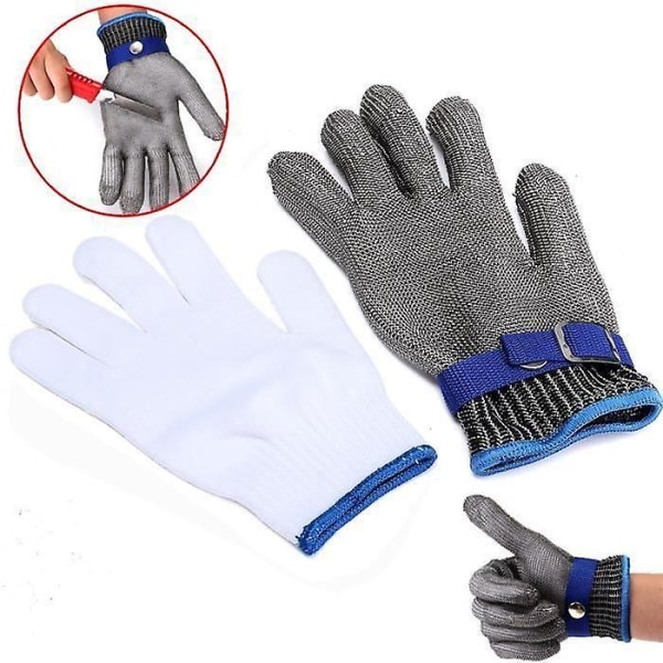 2023 Cut Protection Glove For Butcher - In Stainless Steel - Size L - Gray