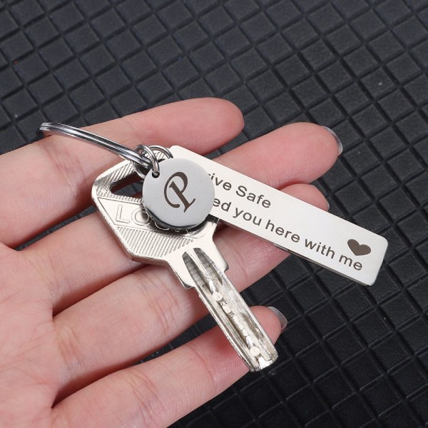 Mordely Drive Safe Keychain A-Z 26 Initialer Bokstäver Nyckelring