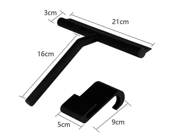 2023 Shower Squeegee, Bathroom Squeegee, With Hanging Hook, 21 Cm Black Super Long Handle For Effective Cleaning - Window Squeegee For Bathroom
