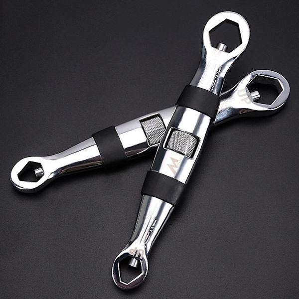 2023 23-in-1 Double-head Self-tightening Universal Opening Multi-purpose Plum Blossom Wrench (silver)