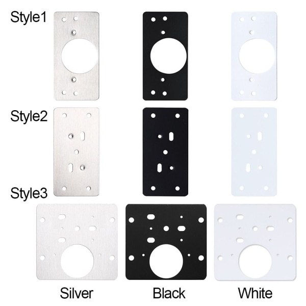 Mordely Monteringsplatta Set Gångjärn Fästplatta SILVER STYLE1 STYLE1 Silver Style1-Style1