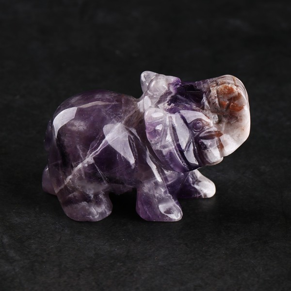 Mordely 2" Crystal Elephant Healing Stone Figurine ROSA KRISTAL