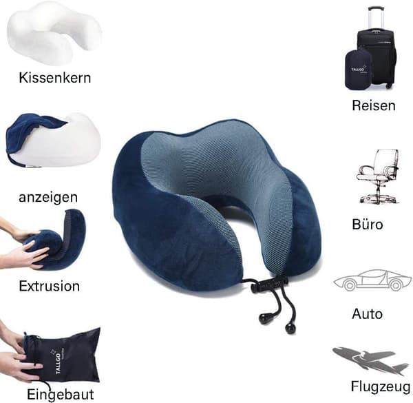 Resekudde, bra nackkudde av memory foam , nackstöd, bil