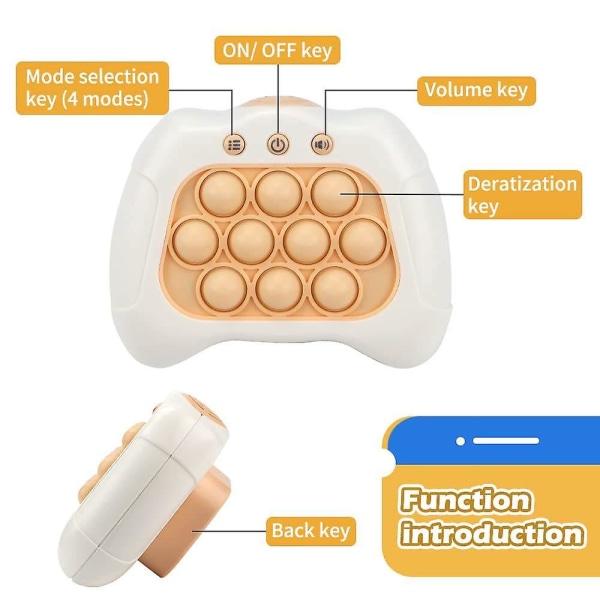 Mordely Elektriskt banbrytande pussel Pop It konsol Stress relief Fidget Toy Quick Push Bubble-spelkonsol för barn