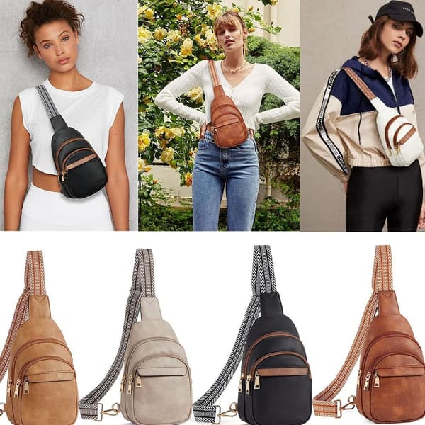 Mordely Läder Crossbody-väska Solid Fanny Pack MÖRKBRUN dark brown
