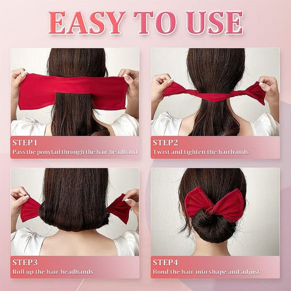 Mordely Rosett Hårband Lazy Curler Clips VIT White