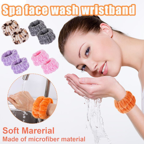 Mordely Face Wash Armband Spa Handledstvättband ROSA ROSA Pink