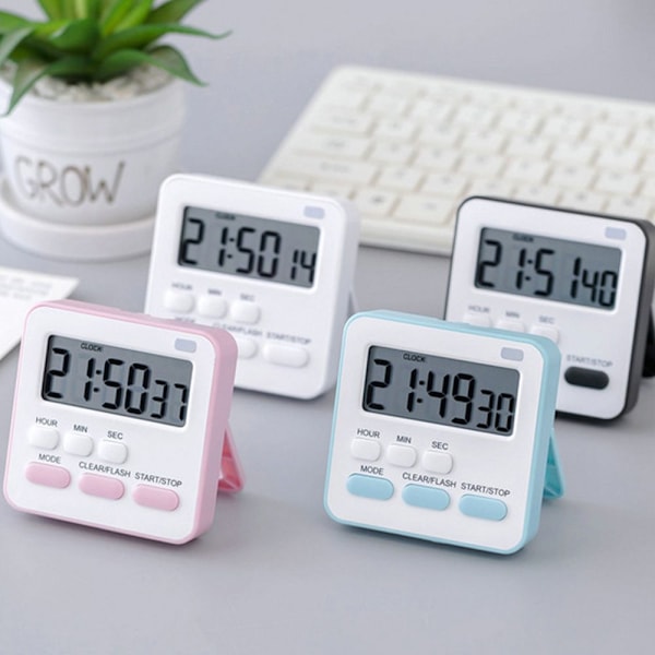 Mordely Nedtelling Vekkerklokke Timer HVIT white