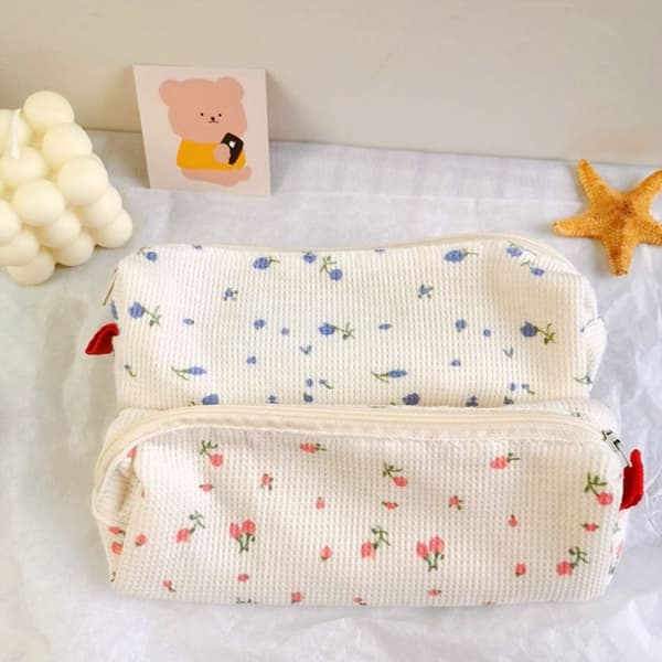 Mordely 2st Blommor Fresh Style Pencil Bag BLÅ Blue