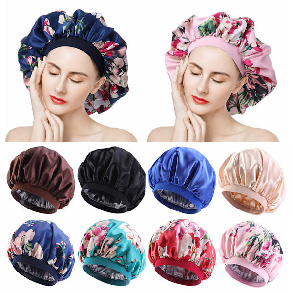 Mordely Stor Satin Bonnet Satin Sleeping Cap KAFFE