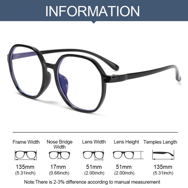 Mordely Läsglasögon Presbyopisk glasögon SVART STYRKA +3,50 black Strength +3.50-Strength +3.50