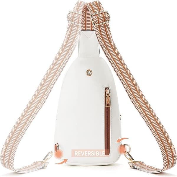 Mordely Läder Crossbody-väska Solid Fanny Pack VIT white