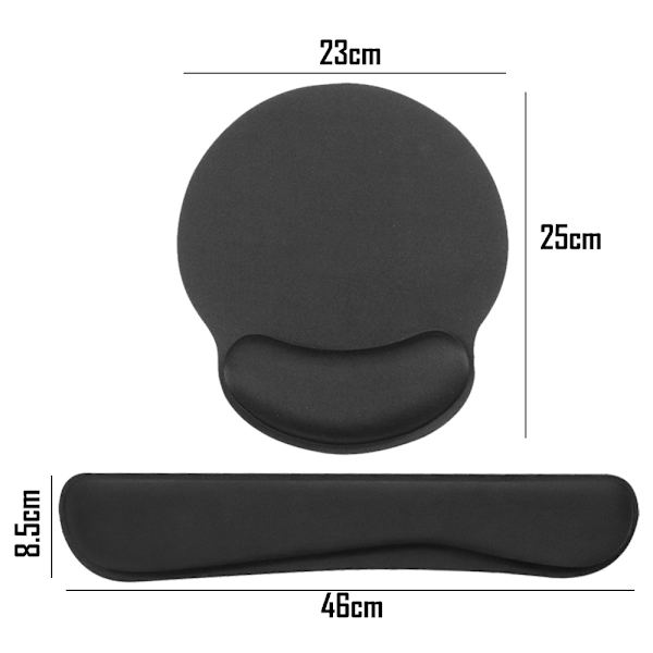 Mordely Musmatta med handledsstöd, Memory Foam tangentbordsdyna black