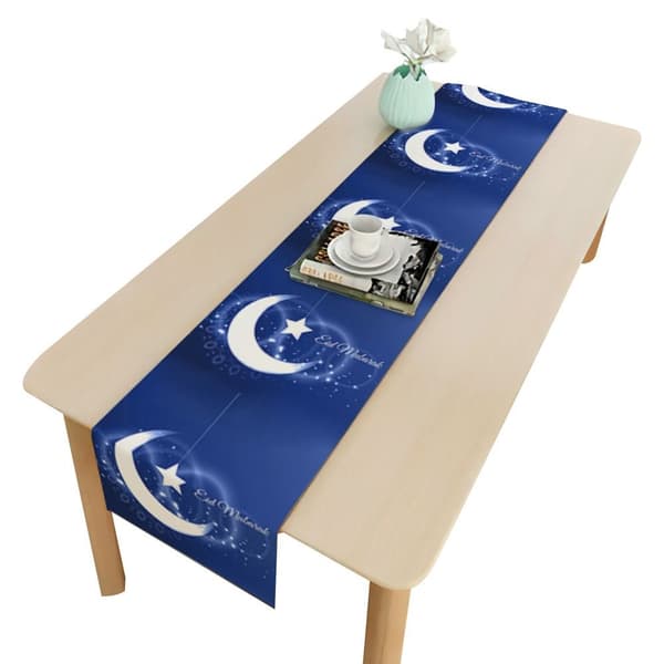 Mordely Eid Mubarak bordslöpare Ramadan dekorationsduk