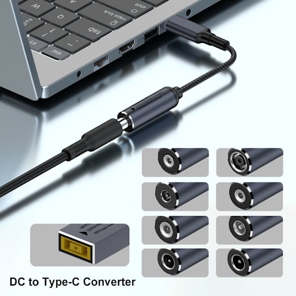 Mordely DC till typ C-omvandlare Laddningskabel för bärbar dator 7,4X0,6MM 7.4x0.6mm