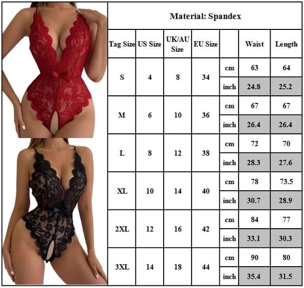 Mordely Dam Bodysuit Underkläder Klänning Set Nattlinne Sovkläder Nattkläder black M