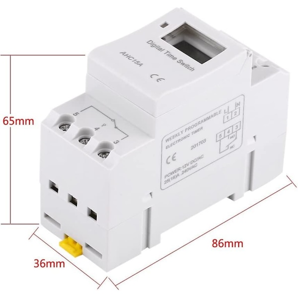 2023 Digital Timer, Lcd Display Weekly Programmable Electronic Relay Time Switch 15a (220v)