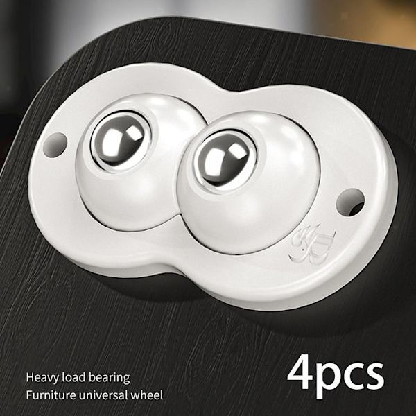 Mordely 4st Remskivor för förvaringshjul Svängrullar VIT ABS PÄRLOR White abs beads