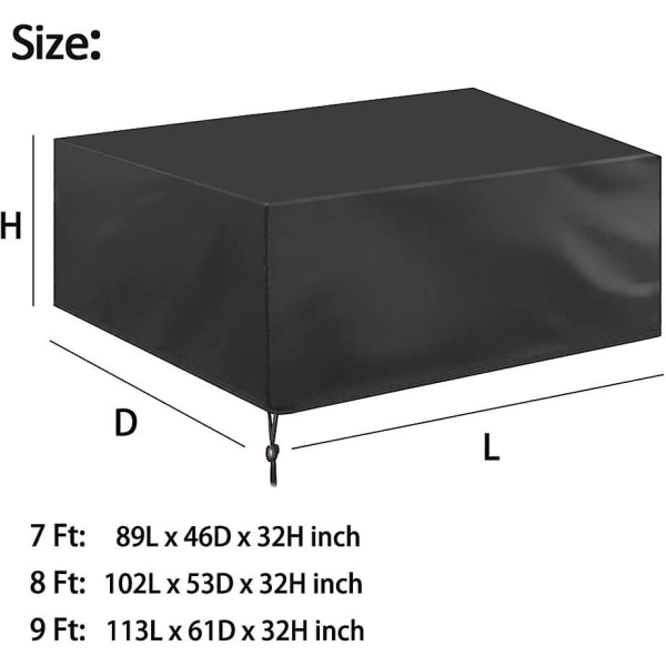 Pool Table Cover, 7 8 9ftpool Table Covers With Drawstring Durable Waterproof Table Cover For Pool Table / Rectangular Table (8 Ft: 103 X 53 X 32 In)