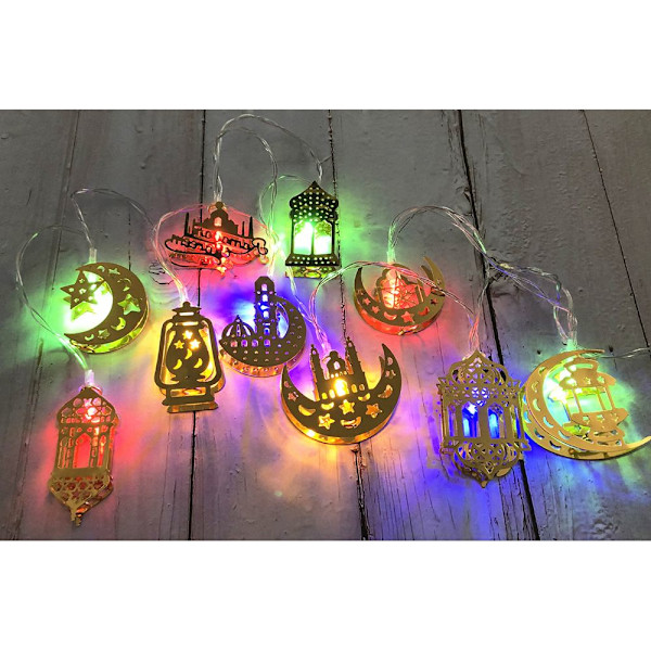 Mordely 1,65m 10LED Eid Mubarak LED String Light Ramadan dekoration